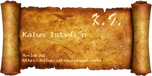 Kalus István névjegykártya
